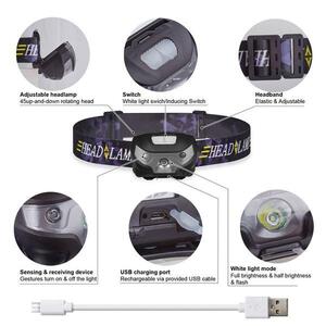 Lampe frontale LED 3000LM avec mini capteur de mouvement