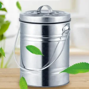 Poubelle de cuisine en acier inoxydable lavable respirante, anti-odeur